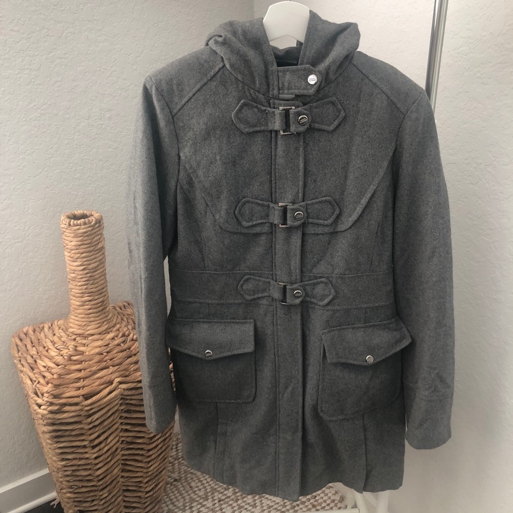 STEVE MADDEN Womens Coat Wool Light Gray Size M